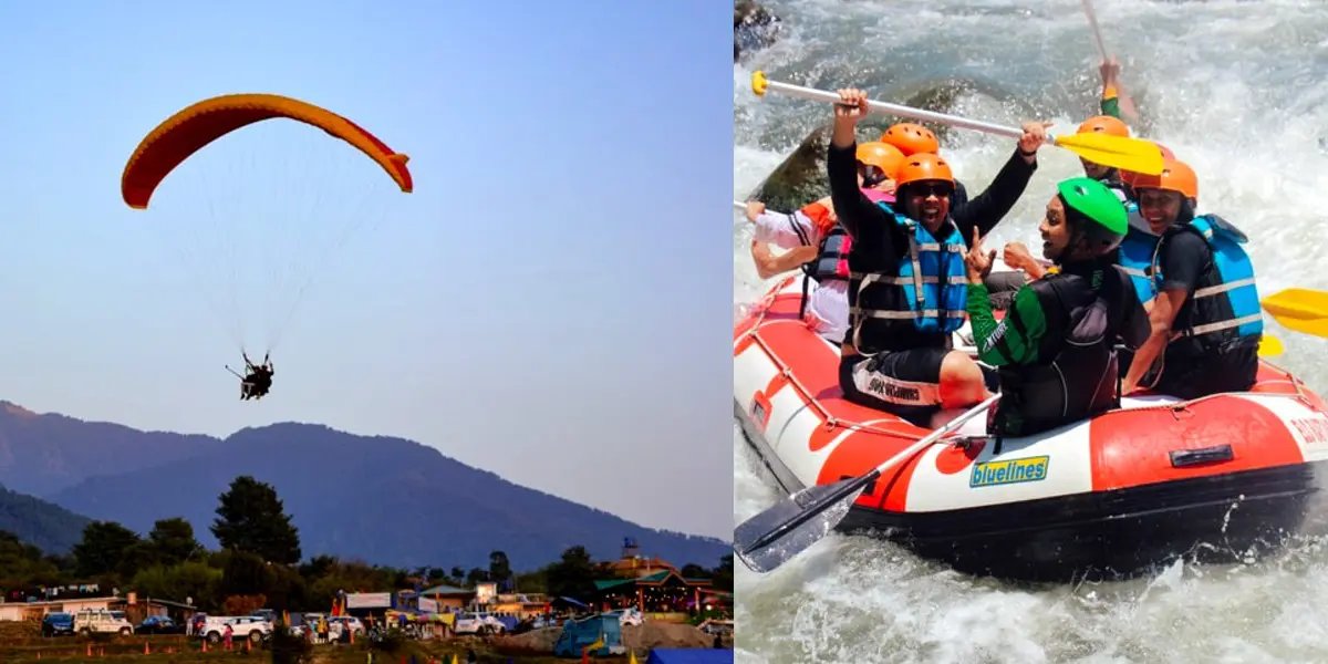 Exciting Paragliding and River Rafting Combo Package, offering thrilling aerial views and adventurous river rafting experience.